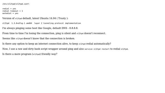 Unix & Linux: xl2tpd redial doesn't work смотреть онлайн