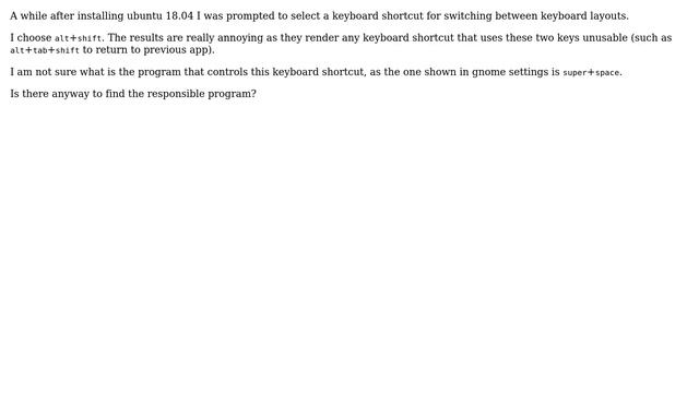 Ubuntu: Disabling alt+shift to switch keyboard layouts in ubuntu 18.04 смотреть онлайн