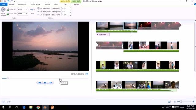 Windows Live Movie Maker - Adding Music - Bangla Movie Maker Tutorial смотреть онлайн
