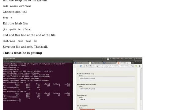 Ubuntu: How to create swap file on ext4? смотреть онлайн