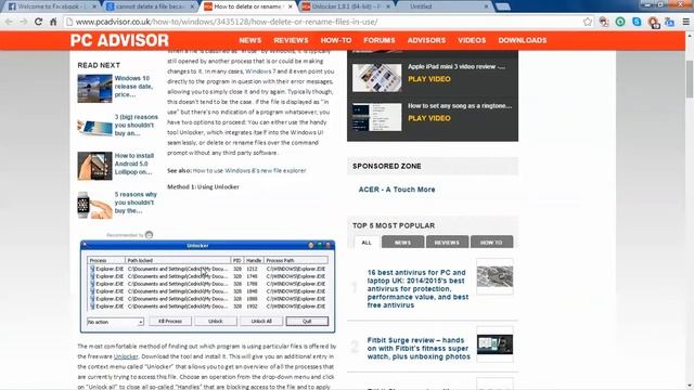 Cannot Delete a Folder or File For Some Reason - How To Delete A File / Folder in use etc. смотреть онлайн