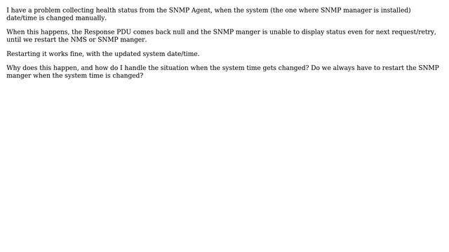 SNMP Manger Response PDU NULL when system time changed? смотреть онлайн