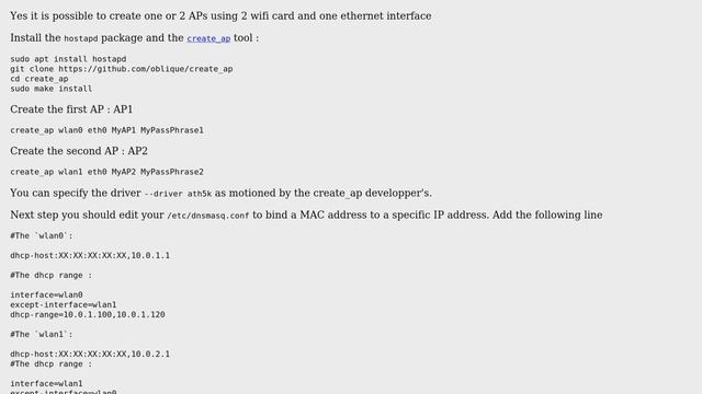 Unix & Linux: How to setup wireless AP with two wifi cards and ethernet as WAN on debian? смотреть онлайн