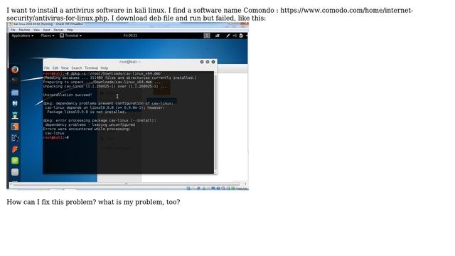 Unix & Linux: How to fix install Comondo antivirus in kali linux? смотреть онлайн
