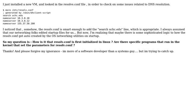 How does resolv.conf get populated on installation of a new OS? смотреть онлайн