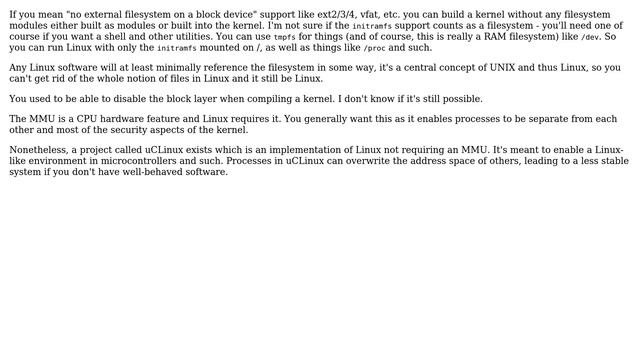 Unix & Linux: Is it mandatory to have a file system and MMU in Linux? (3 Solutions!!) смотреть онлайн