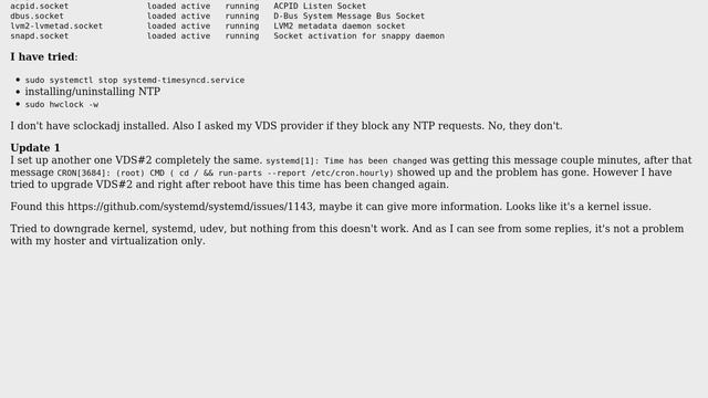 Ubuntu: /var/log/syslog 'systemd[1]: Time has been changed' message every 5 seconds (2 Solutions!!) смотреть онлайн