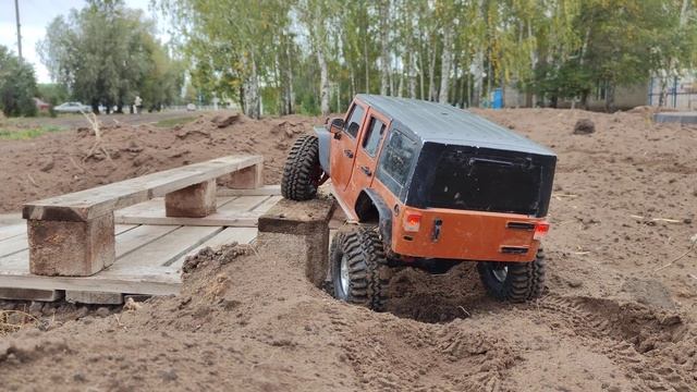 Испытание новых дисков и резины. RC трофи. Jeep Wrangler. смотреть онлайн