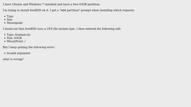 How to install freeBSD on a separate partition? смотреть онлайн