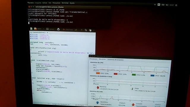 Projeto de SO Tratamento de sinais no kernel linux смотреть онлайн
