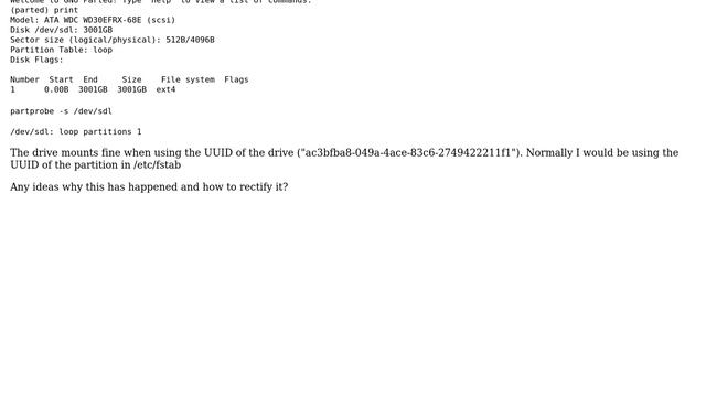 Ubuntu: fdisk not showing partition, parted does смотреть онлайн