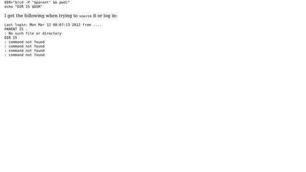 Unix & Linux: Bash script error trying to find directory of script itself: unexpected end of file