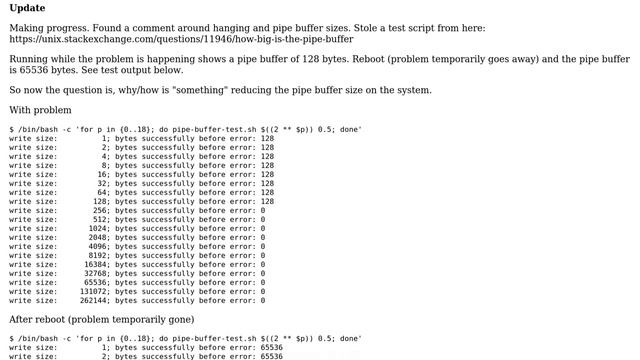 Unix & Linux: piping longer strings to tr causes hang and CPU spike смотреть онлайн