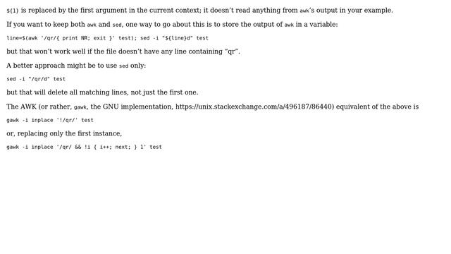 Unix & Linux: How to correctly find a line number with awk and delete it with sed in bash? смотреть онлайн