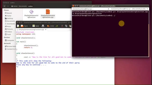 Display a Sentence Using a Function C++ Code (Linux) смотреть онлайн