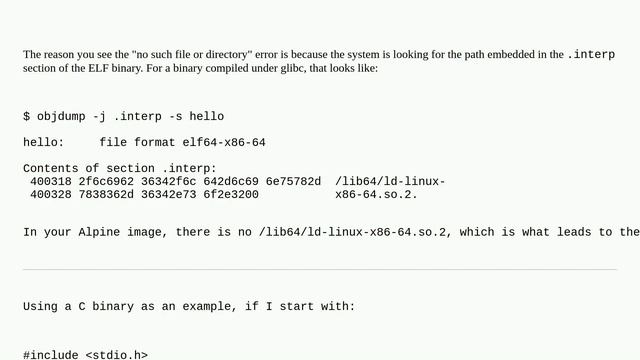 Why can't an Alpine Linux-based Docker image find commands to execute at an absolute path? смотреть онлайн