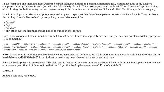 How do I perform a full system backup on Debian Stretch using rsync? смотреть онлайн