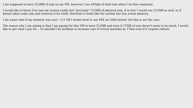 Is free command displaying all physical memory or there is some RAM reserved and hidden? смотреть онлайн