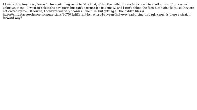 Unix & Linux: Delete a directory owned by me, containing files not owned by me смотреть онлайн