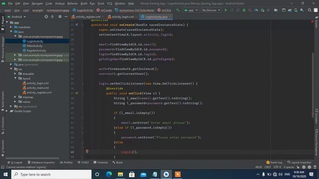 Money earning application in android studio |Login function |Part5 смотреть онлайн