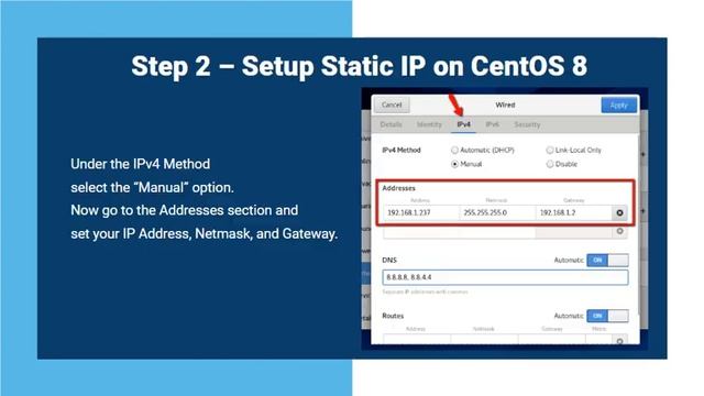 How to Configure Static IP Address on CentOS 8 - Tecadmin смотреть онлайн
