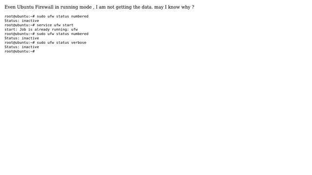 Ubuntu: Why Ubuntu Firewall not showing verbose? смотреть онлайн