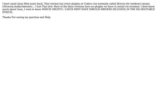 Ubuntu: Which Ubuntu / Linux version have include plugins (Network,Audio / Video) смотреть онлайн