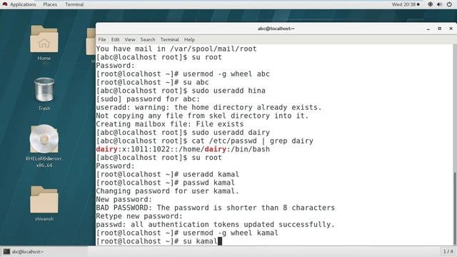 how to create user and group in RHEL 7,8(Sudoers) смотреть онлайн