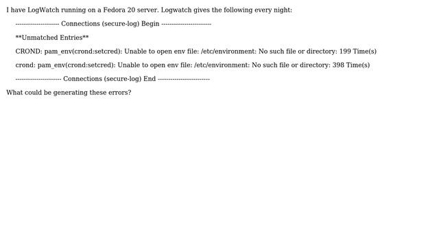 How do I correct LogWatch error on Fedora 20? смотреть онлайн