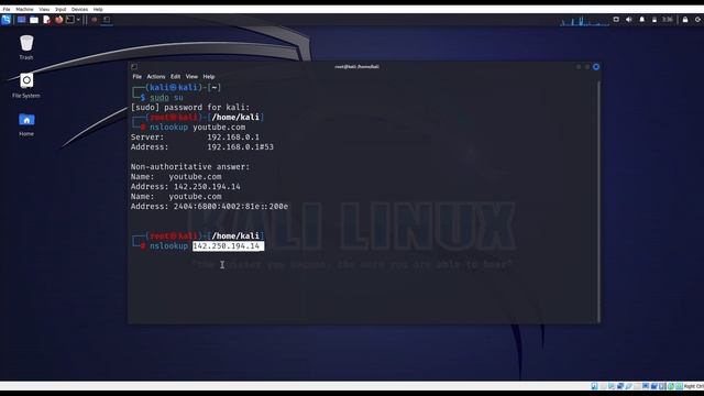 Nslookup On Youtube Using Kali Linux смотреть онлайн