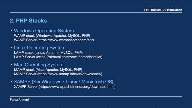 Learn PHP with FarazDev | PHP Basics: 01- Installation смотреть онлайн