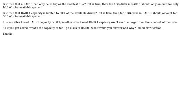 Unix & Linux: Confused about RAID 1 capacity смотреть онлайн