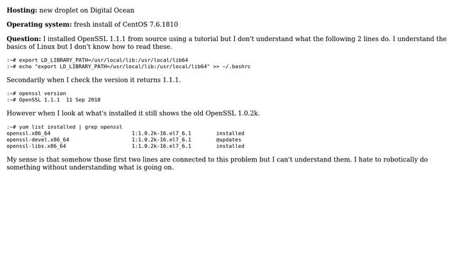 In CentOS what does the line LD_LIBRARY_PATH=/usr/local/lib:/usr/local/lib64 do? смотреть онлайн