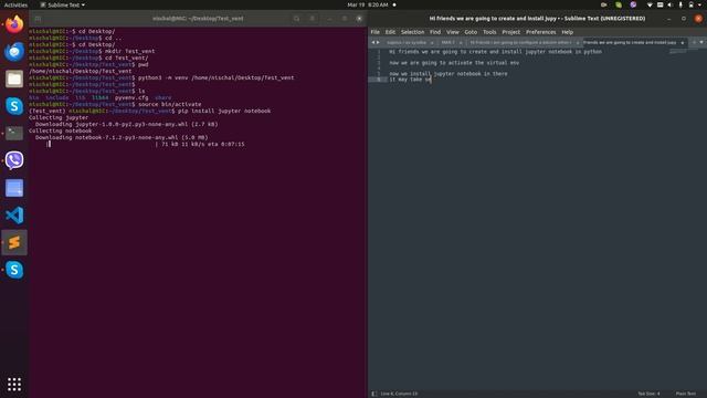 Python Virtual environment and jupyter notebook in Ubuntu 20.04 linux смотреть онлайн