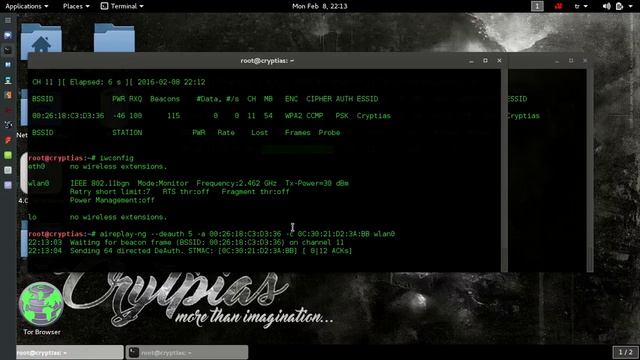 Security Lessons - Wireless (WiFi) Hack using Aircrack via Kali ~Cryptias #WMI смотреть онлайн