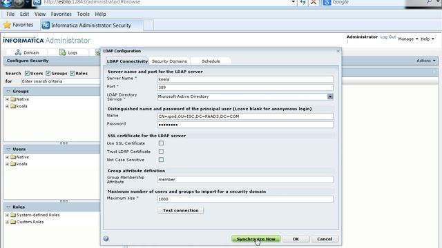 PowerCenter LDAP Authentication -- Users and Groups Synchronization смотреть онлайн