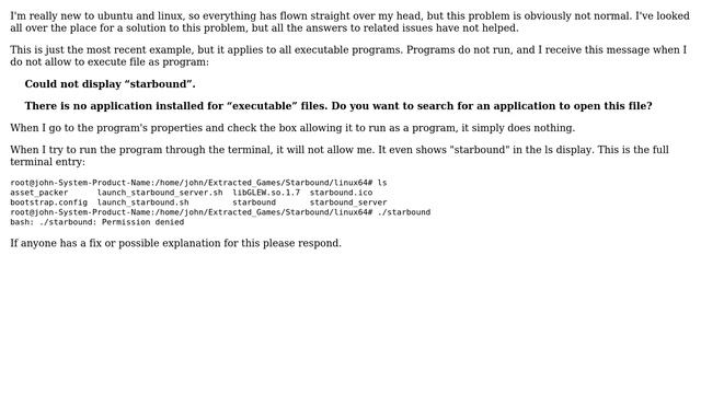 Ubuntu: Executable files on my computer cannot be executed and cannot be run by terminal смотреть онлайн