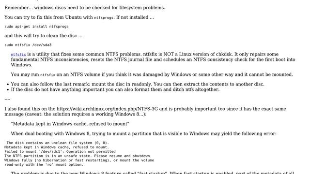 Ubuntu: Ubuntu 13.04 is unable to mount a disk drive from ex-windows system (2 Solutions!!) смотреть онлайн