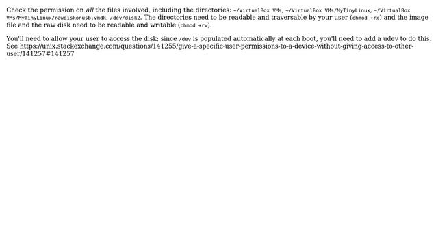 Unix & Linux: VERR_ACCESS_DENIED when trying to add a raw disk to virtual box (8 Solutions!!) смотреть онлайн