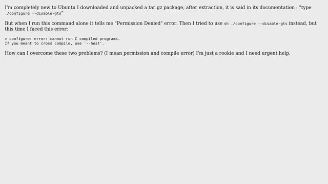 Error : Cannot run C compiled programs. if you meant to cross compile use --host' Ubuntu смотреть онлайн