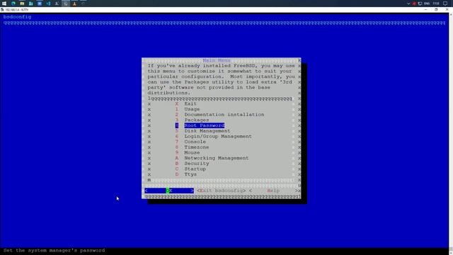 Псевдографическая утилита для администрирования bsdconfig | FreeBSD 12.2 смотреть онлайн