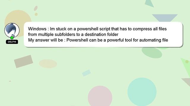 Windows : Im stuck on a powershell script that has to compress all files from multiple subfolders t смотреть онлайн