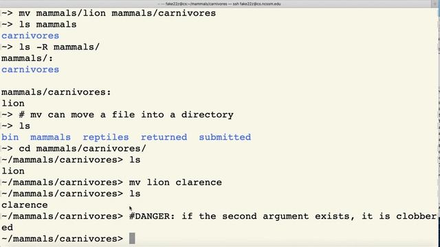 Managing files with rm, cp, mv, and rmdir. смотреть онлайн