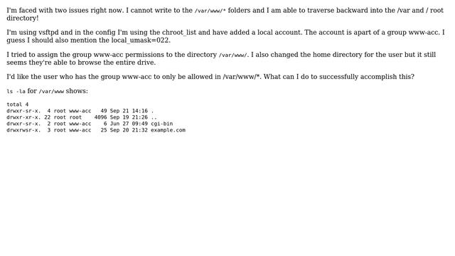 CentOS 7 vsftpd incorrect folder permissions смотреть онлайн