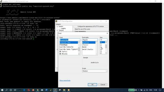 Change Linux instance screen's font size смотреть онлайн