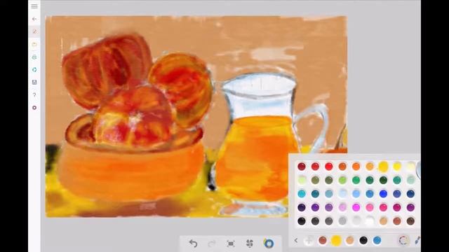 Painting fruits - Apples And Orange Juice - Water Color смотреть онлайн