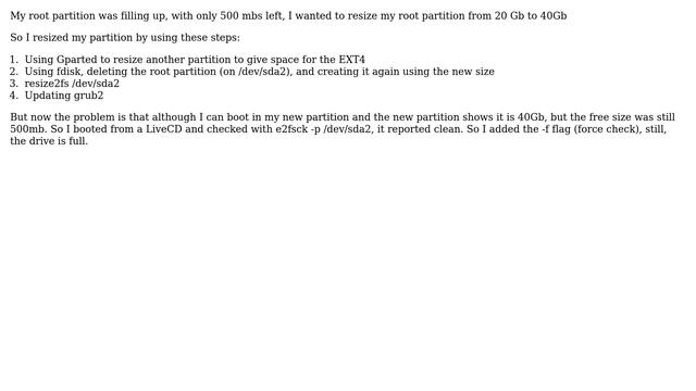 Free space not reclaimed after online resizing ext4 in Ubuntu 9.10 смотреть онлайн