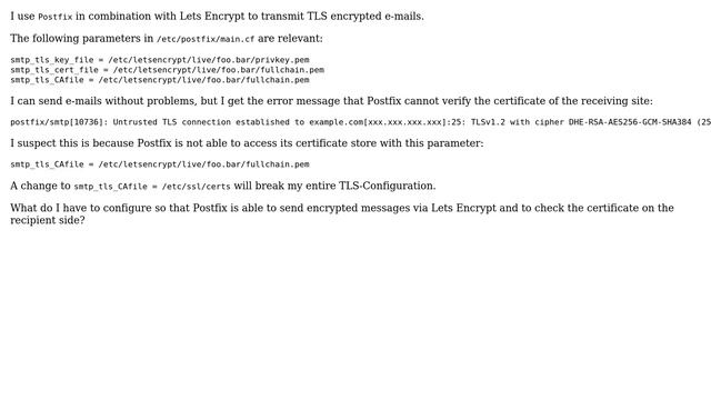 DevOps & SysAdmins: Postfix: Untrusted TLS connection established - How to solve this error? смотреть онлайн