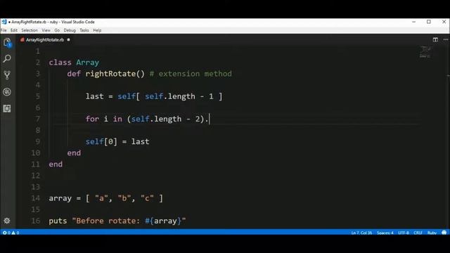 array right rotate in ruby смотреть онлайн