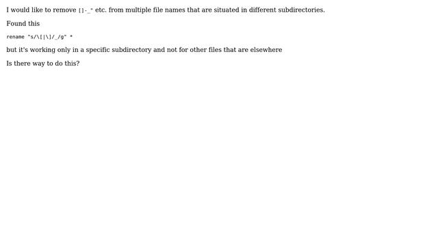Directory and Subdirectory Rename command special characters in filenames смотреть онлайн